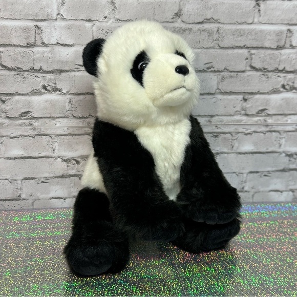 FOA Schwarz PANDA Bear Plush Stuffed Animal Realistic 10 in. Sitting - Picture 3 of 14